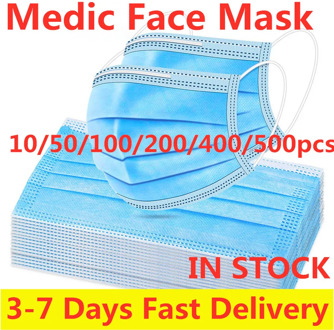 Fast Ship! 10-200 pcs Disposable Face Mask Non Wove 3 Layer Ply Filter Safe Breathable Surgical Mouth Mask Mondmasker mascarilas