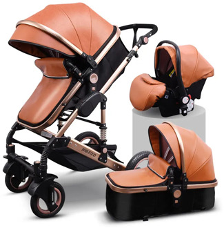 Fast ship ! High landscape baby stroller can sit reclining two-way four-wheel shock-absorbing folding baby pram