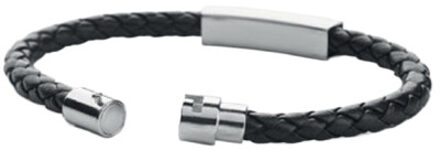 Fauleti gevlochten armband van kunstleer Zwart - One size