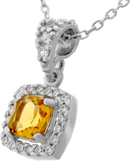 'Faustine' Dames 925 Sterling Zilveren Ketting met Hanger - Zilver ZH-7199/CH