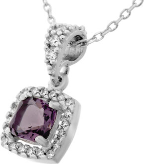 'Faustine' Dames 925 Sterling Zilveren Ketting met Hanger - Zilver ZH-7199/LA