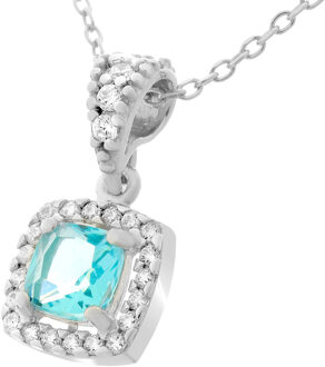 'Faustine' Dames 925 Sterling Zilveren Ketting met Hanger - Zilver ZH-7199/TO