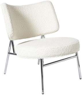 Fauteuil Amber - wit/zilverkleurig - 71.5x63x70.5 cm