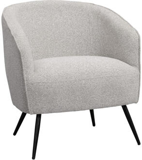 Fauteuil Carlton - Bouclé Stof - Licht - Stof/Teddy - Grijs - 68x68x70 Cm