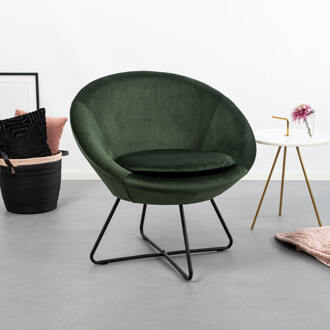 fauteuil Curve velours Groen - 000