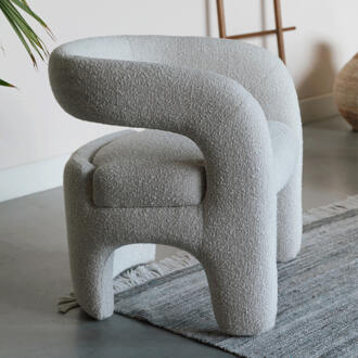 Fauteuil 'Genia' Bouclé, kleur Off White