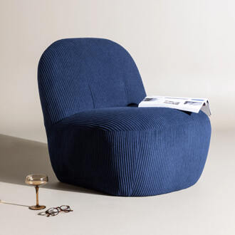 Fauteuil 'Hadiyah' Rib, kleur Blauw