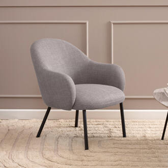 Fauteuil 'Jacquilyn' Structuurstof, kleur Grijs/Bruin