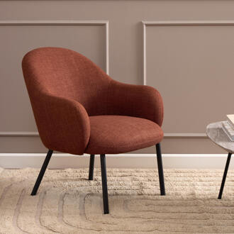 Fauteuil 'Jacquilyn' Structuurstof, kleur Terracotta