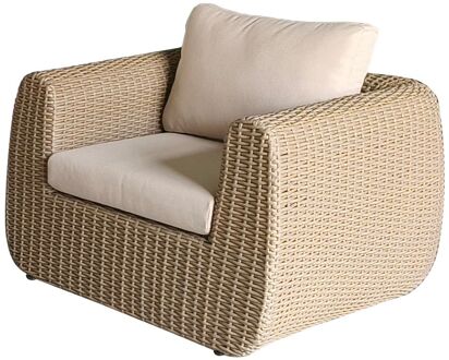 Fauteuil Kyma - Aluminium/wicker - Beige - L 109cm X B 92cm - 1 Persoon