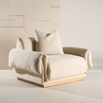 Fauteuil 'Lisa' Linnenlook, kleur Beige