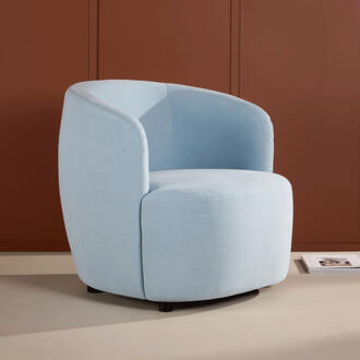Fauteuil 'Obie' Linnenlook, kleur Lichtblauw