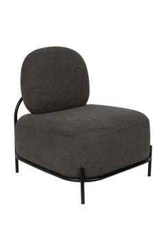 fauteuil Polly 77 x 72 x 66 cm polyester/staal donkergrijs