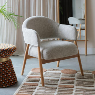Fauteuil 'Shenae' Bouclé, kleur Lichtbruin