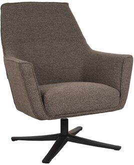 Fauteuil Tod - Bruin Boucle - Zwart Metaal