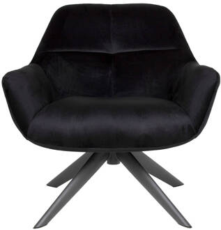 Fauteuil Velvet Zwart - 78x75x78cm - Metaal - Shannon - Giga Meubel