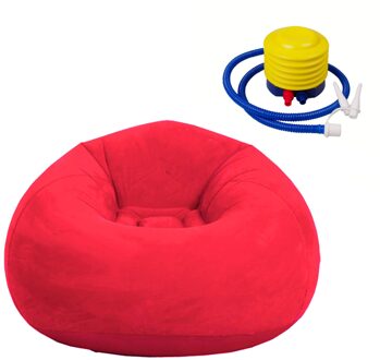 Fauteuil Wasbare Comfortabele Bean Bag Stoel Opblaasbare Luie Sofa Vouwen Lounger Ultra Zachte Couch Slaapkamer Woonkamer Outdoor rood B