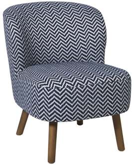 Fauteuil zigzag - blauw/wit - 69x66x56 cm