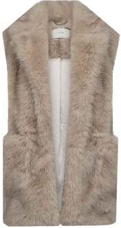 Faux fur oversized gilet Plushy  beige - XS/S,S/M,