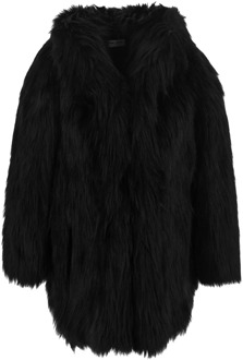 Faux Fur Shearling Jackets Alessia Zamattio , Black , Dames - 2XL