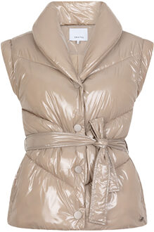 Faux lakleren bodywarmer Levit  taupe - 38,40,