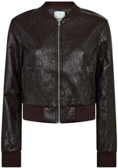 Faux lakleren bomberjas Bina  bruin - XL,
