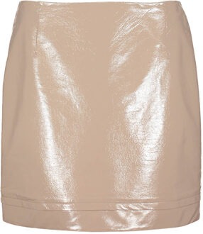 Faux lakleren mini-rokje Eon  beige - 34,36,38,40,