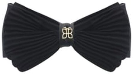 Faux Leather Fabric Bow Hair Clip Black