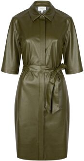 Faux leather jurk Baroon  olijf groen - XS,M,