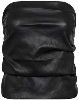 Faux leren bandeau top Gitt  zwart