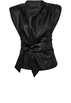 Faux leren top Gitt  zwart