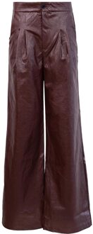 Faux leren wide leg broek Frankie  bordeaux - 34,36,38,40,