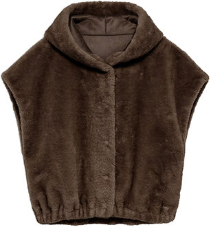 Faux Mink gilet Olena  bruin - 36,40,42,