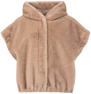 Faux mink gilet Olena  camel - 34,36,38,40,42,