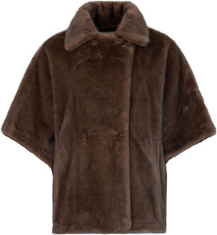 Faux mink poncho Elin  bruin - S,M,
