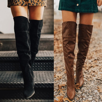 Faux Suede Slim Boots Sexy Over The Knee High Women Fashion Winter Thigh High Boots Shoes Woman Fashion Botas Mujer