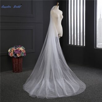 Favordear Eenvoudige Zachte Tulle Wedding Veil 300Cm 2 Lagen Kathedraal Lengte Wit Ivoor Goedkope Bruidssluier