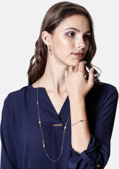 'Fawn' Dames 925 Sterling Zilveren Set: Ketting + Armband + Oorbellen - Roze SET-7410 Rosé