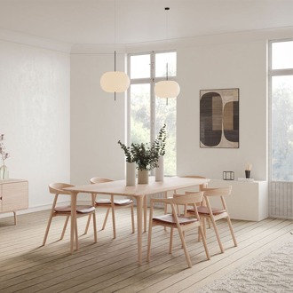 Fawn table houten eettafel whitewash - 220 x 90 cm Bruin