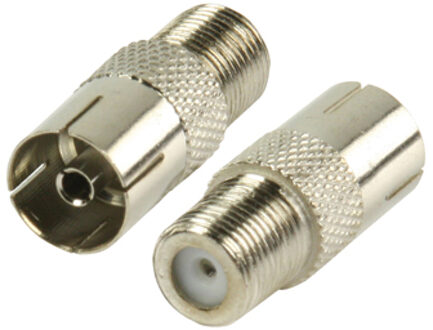 FC-028 tussenstuk voor kabels F Coax Zilver