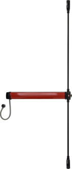 FC-AC-30 JPM Elektromechanische paniekbalk Fluid Control - Ingang | type: C | 3 punts | knop | kleur: zwart | lengte: 835 mm | inkortbaar tot: