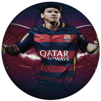 FC Barcelona bal leer Messi rood/blauw, maat 5