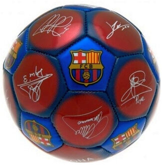 FC Barcelona bal leer middel rood/blauw handtekeningen