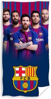 FC Barcelona Strandlaken 70 X 140 Cm Katoen Rood/blauw