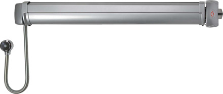 FC-EX-10 JPM Elektromechanische paniekbalk Fluid Control - Uitgang | type: C | 1 punt | kleur: aluminium | lengte: 835 mm | inkortbaar tot: 618