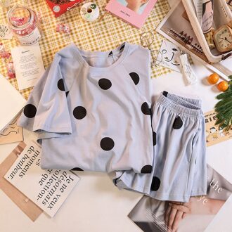 Fdfklak Dot Afdrukken Losse Nachtkleding Pak Zomer Vrouwelijke Casual Homewear Pyjama Set Voor Vrouwen Korte Mouwen Pyjama Xl