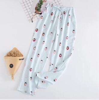 Fdfklak print slaap lounge broek lente herfst thuis broek losse vrouwen pyjamabroek vrouwen pijama broek casual lange broek blauw / L