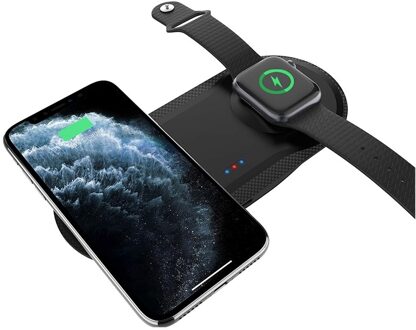 Fdgao 15W 3 In 1 Qi Draadloze Oplader Stand Voor Iphone 12 11 Xs Xr X 8 Airpods Pro opladen Dock Station Voor Apple Horloge 6 5 4 3 type 03 zwart