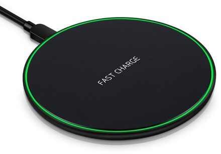 Fdgao 15W Qi Snelle Opladen Draadloze Oplader Voor Iphone 12 11 X Xr Xs 8 Samsung Note 20 10 s20 S10 S9 Usb Tpye C Quick Charge Pad zwart