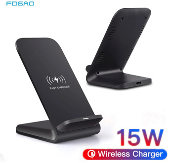 FDGAO 15W Qi Wireless Charger Stand For iPhone 12 11 Pro XS MAX XR X 8 Samsung S8 S9 S10 S20 Fast Charging Holder Phone Charger